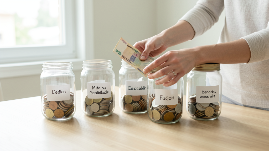 Imagem editorial ilustrando Mito ou Realidade: Neobanks são apenas 'cascas' digitais sem lastro?